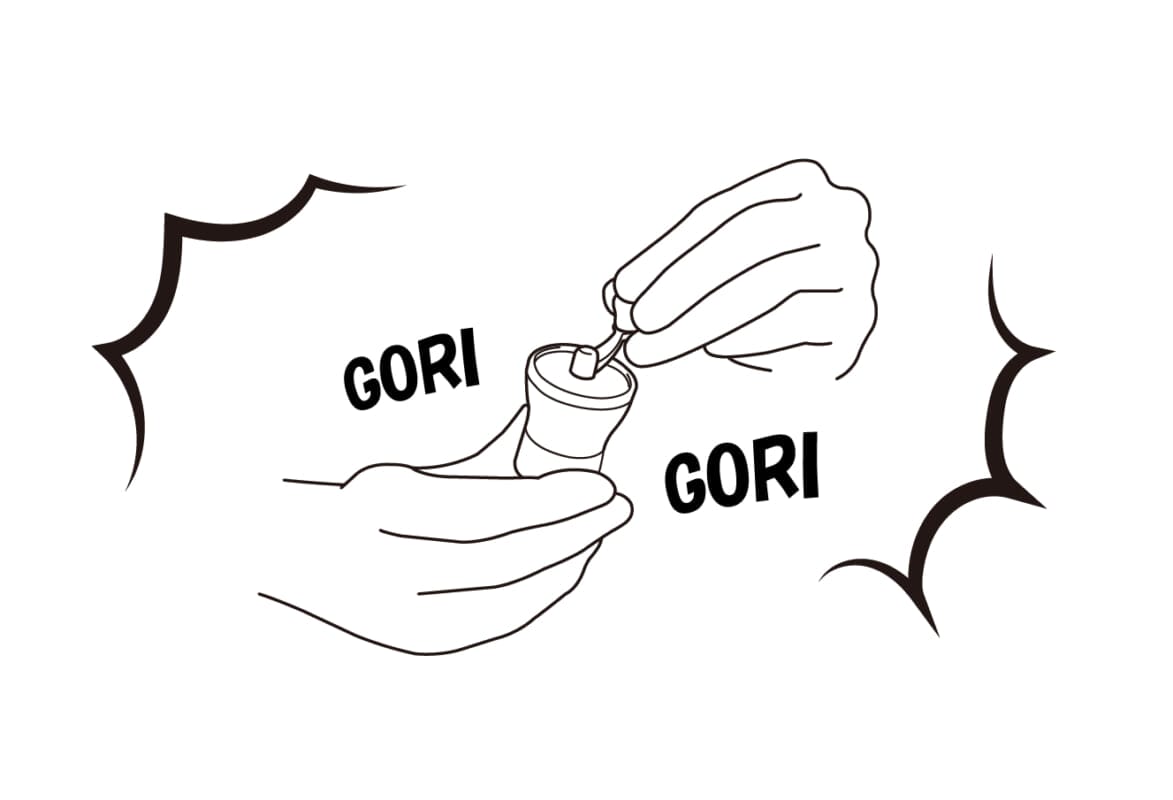 リアルな粉砕感であるゴリゴリ感を出すことを追求