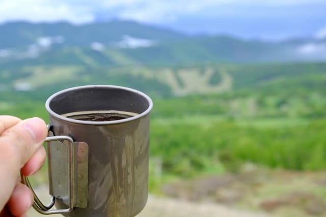チタン製キャンプコーヒーマグ