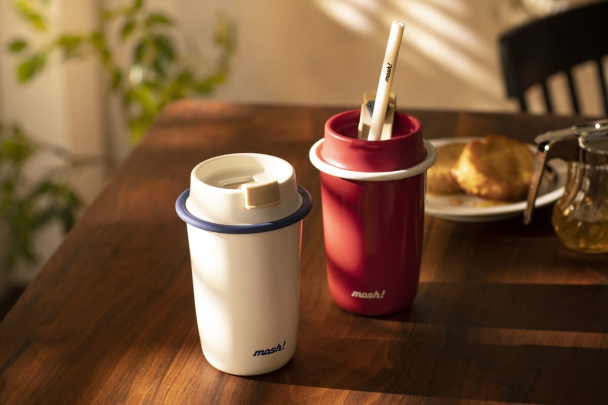 ストロー付きだから飲み方を選べる「mosh!ラッテ ストロー付きタンブラー」