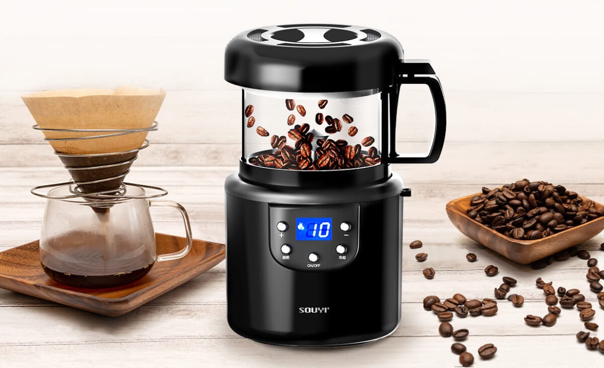 自分好みのコーヒー豆を焙煎可能！「コンパクトコーヒー生豆焙煎機」