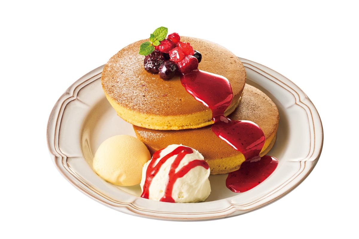 4種のベリー&チーズクリームのホットケーキ