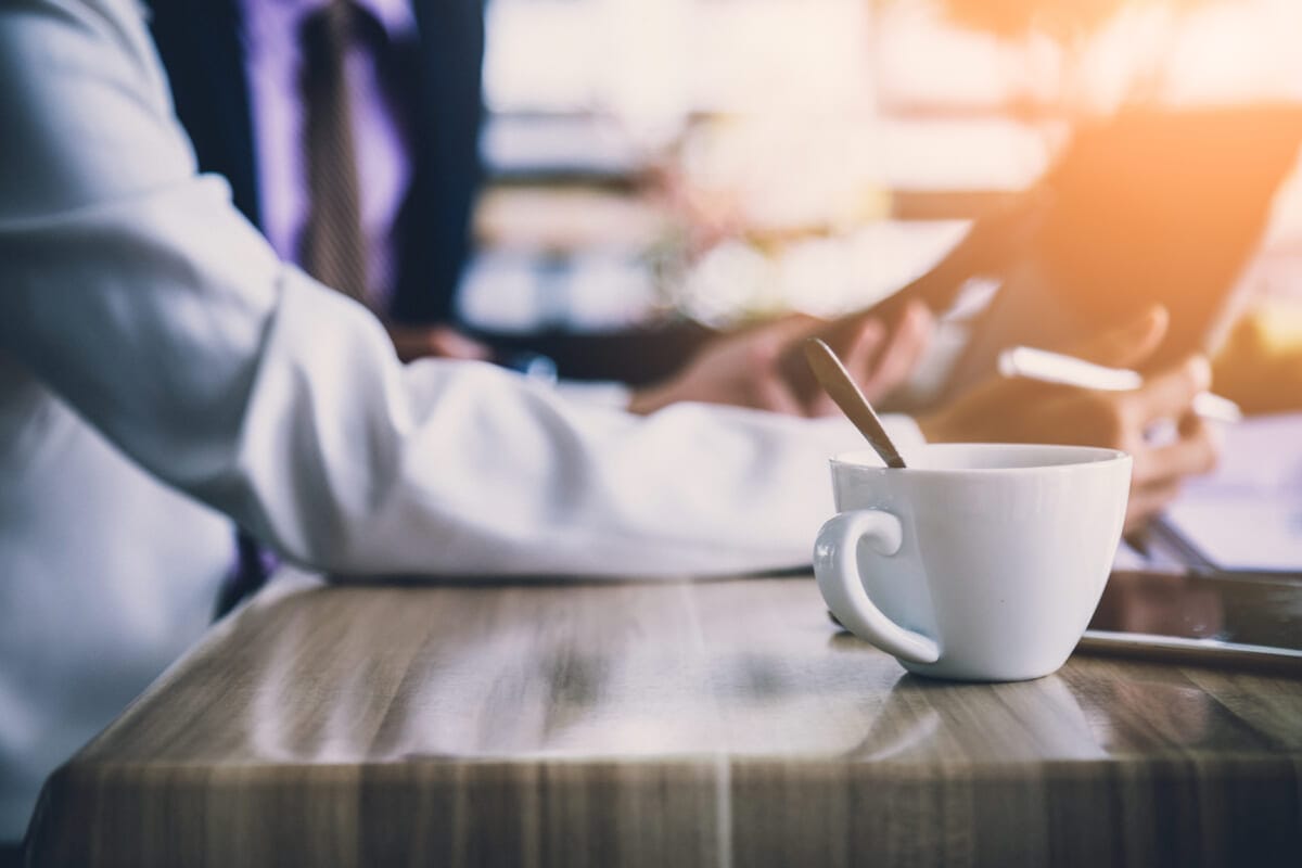 morning coffee and business meeting background with free copysapce | コーヒーステーション