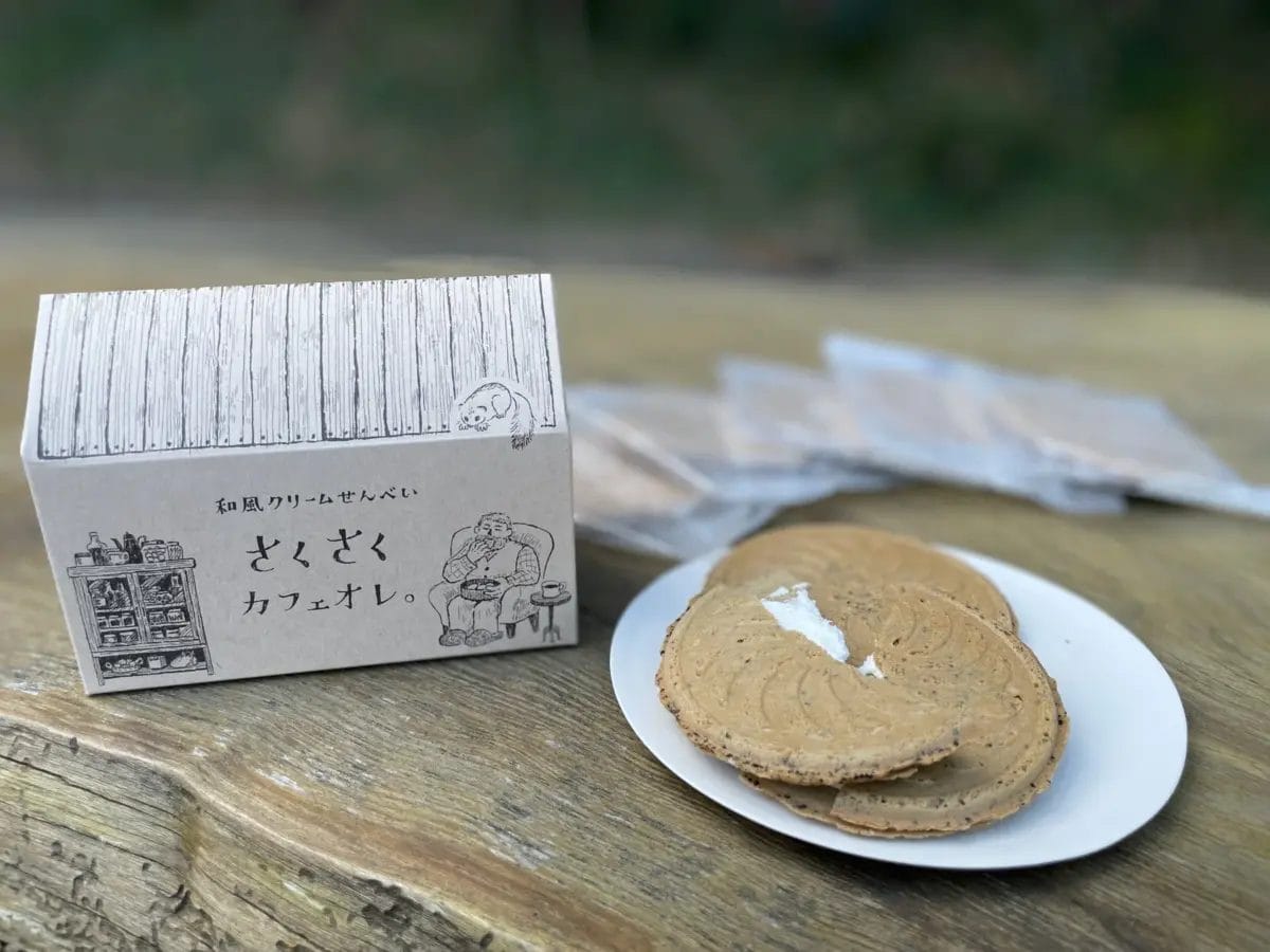 和風クリームせんべい さくさく カフェオレ。