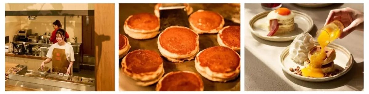 パンケーキ調理風景