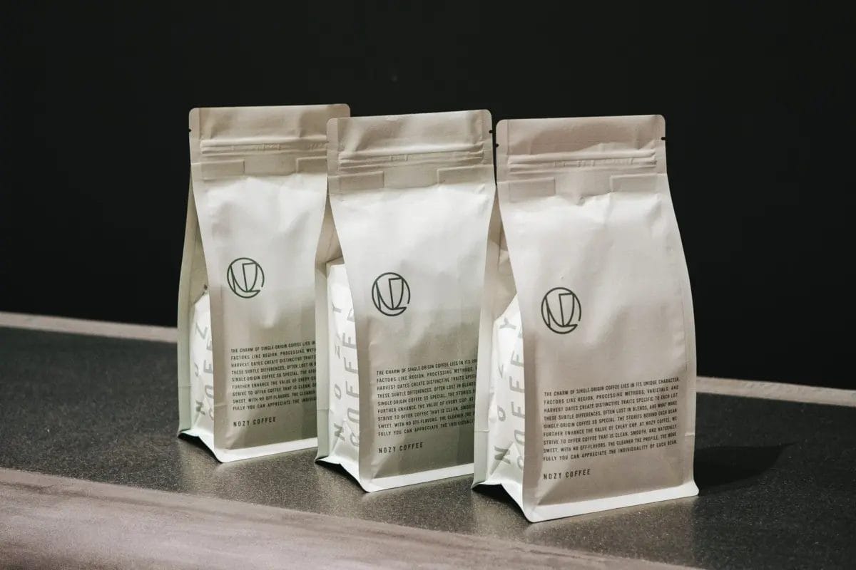 NOZY COFFEEのシングルオリジンコーヒー豆パッケージ
